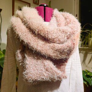 Hand knit infinity scarf